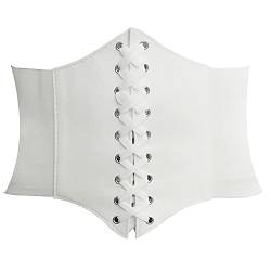 HANERDUN Damen elastischen Retro Gürtel Korsett mit Klettverschluss Taille Hüftgurt Vier Größen, Weiß, XL von HANERDUN