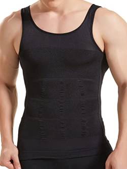 HANERDUN Kompressionsunterwäsche | Herren Tanktop | figurformendes Unterhemd für Männer | Sport Fitness | T-Shirt Bodyshaper Bauchweg von HANERDUN