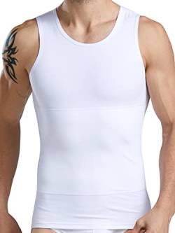 HANERDUN Kompressionsunterwäsche Tank Top Herren | Bauchweg Body Shaper Figurformendes Unterhemd für Männer | Sport Fitness Bodyshaper von HANERDUN
