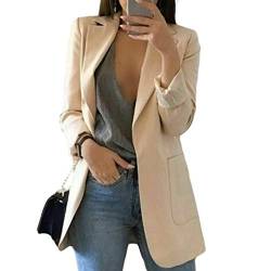 HANMAX Damen Herbst Winter Jacke Outwear Parka Cardigan Schlank Mantel Frauen Elegant Solid Langram Revers Wollmantel Trenchcoat von HANMAX