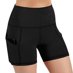 HANMAX Damen Leggings Yogahose Sporthose Tights Laufhose High Waist Shorts mit Taschen Jogginghose Yoga Sport Fitness Laufen von HANMAX