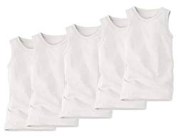 HANS NATUR Bio Kinder Unterhemd 100% Bio-Baumwolle (KBA) GOTS Zertifiziert, 5er-Set -Weiß, 98/104 von HANS NATUR