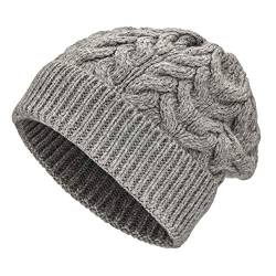 HANSA-FARM | Weiche Damen & Herren Alpaka Mütze aus 100% Alpaka Wolle in +8 Farben - Hochwertige Winter Strickmütze/Beanie Wollmütze - Silbergrau von HANSA-FARM