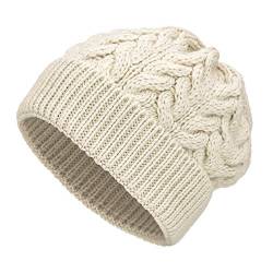 Weiche Damen Alpaka Mütze aus 100% Alpaka Wolle in 6 Farben - Hochwertige Winter Strickmütze/Beanie Wollmütze von HansaFarm, Weiß - NFA01, Einheitsgröße von HANSA-FARM