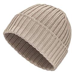 Weiche Damen & Herren Alpaka Mütze aus 100% Alpaka Wolle in 10 Farben - Hochwertige Winter Strickmütze/Beanie Wollmütze von HansaFarm, Beige - NFA02, Einheitsgröße von HANSA-FARM