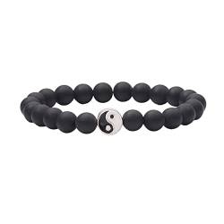 Armreifen for Damen und Herren, Fußkettchen, Perlen, mattierter Stein, Yin-Legierung, Türkis, Weiß, Armbänder, Teenager, Mädchen, Jungen, Schmuck – Valentinstagsgeschenke (Farbe: B, Größe: Einheitsgrö von HAODUOO