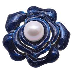 Brosche Pin Fine Bouquet Brosche Süßwasser Tahiti Brosche Pin Abzeichen (Color : Blue) von HAODUOO