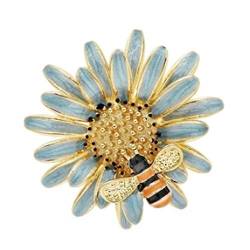 Brosche Pin Kleidung Brosche Weibliche High-End-Chrysantheme Biene Dame Kragen Pin Brosche Pin Weibliche Kleine Duft Abzeichen (Color : Khaki) von HAODUOO