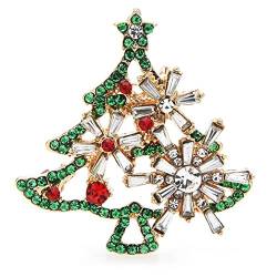 Broschennadel, Anstecknadel for Rucksäcke, Damen, for Sammeln und Präsentieren, Anstecknadeln, Broschen und Anstecknadeln, Strass-Weihnachtsbaum, ES for Damen und Herren, 2-farbig, Anstecknadel mit Bl von HAODUOO