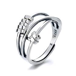 Fidget Ring Sterling Silber Perlenring von HAODUOO