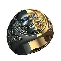 HAODUOO 2023 Eheringe for Frauen_Toner Ring Zwei Halloween mit blauen und Punk-Diamantaugen-Ring Gothic-Ringen von HAODUOO