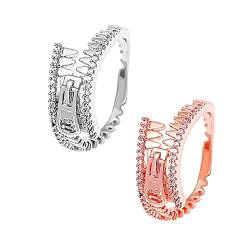 HAODUOO 2023 Ringe for Frauen_ Armband Ring Stil Ring Iins Ring Kreativer Reißverschluss Trend 2PCS Ringe von HAODUOO