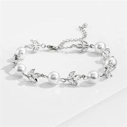 HAODUOO Armband Fashion Leaf Sterling Silber Damen Armband verstellbar Party Geschenk Schmuck Armbänder und Armreifen von HAODUOO