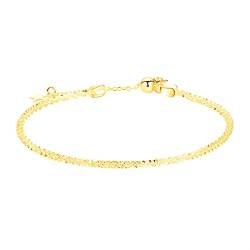 HAODUOO Armband Sterlingsilber-Armband for Damen, einfacher Temperament-Stil, Verlobungsschmuck, Armbänder und Armreifen (Size : Yellow Gold Plated) von HAODUOO