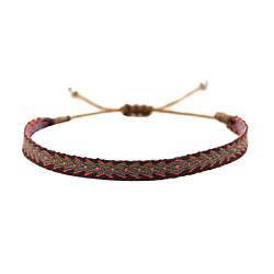 HAODUOO Frauen Vintage ethnische Armband Schmuck handgemachte geflochtene Armbänder handgemachte Webart Armreifen, KZ-0012G (Color : Kz-0012i) von HAODUOO