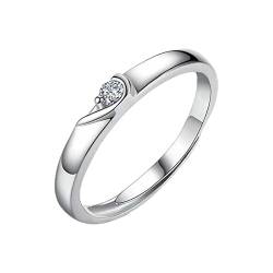 HAODUOO Größe 7 Ringe for Damen, Packung S, Sterlingsilber, for immer, Ehering, Knoten-Paarring, Öffnung, verstellbarer Ring (Color : B, Size : A) von HAODUOO