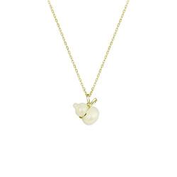 HAODUOO Halskette, kreative kleine Kürbis-Halskette, 925er Silber, leichter Luxus-Jade-Anhänger, Schlüsselbeinkette for Mutters Geburtstagsgeschenk, Damen-Halskette von HAODUOO
