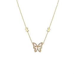 HAODUOO Halskette Schmetterling Halskette Silber Halskette Design Schlüsselbeinkette Geschenk for Freundin, Frau Damen Halskette von HAODUOO