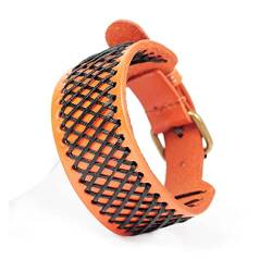 HAODUOO Mode-Bandagen, handgestrickte Lederarmbänder for trendiges mehrschichtiges Freundschafts-Charm-Armband for Männer (Color : A Brown) von HAODUOO