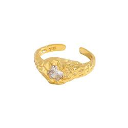 HAODUOO Ringe Bump Folding Einstellbare Größe Ringe, Eheringe for Männer und Frauen Ringe (Color : Gold Jz511) von HAODUOO