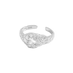HAODUOO Ringe Bump Folding Einstellbare Größe Ringe, Eheringe for Männer und Frauen Ringe (Color : Silver Jz511) von HAODUOO