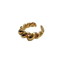 HAODUOO Ringe for Teenager-Mädchen 2023_ Dreifach verstellbarer französischer Fingerring, vergoldete Index-Hohlringe aus Metall (Color : Gold, Size : One Size) von HAODUOO