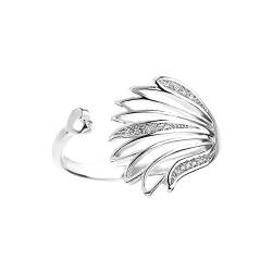 HAODUOO Verlobungsringe for Frauen 2023_ Schmuck Silber Gelenk Metall Liebe Mode Retro Geschenk Ring Trend Diamant (Color : Silver, Size : One Size) von HAODUOO