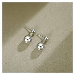 Seidige Kugelperlen-Ohrringe, modische Geschenk-Ohrringe (Color : 1, Size : 925 silver) von HAODUOO