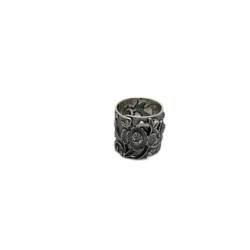 Thai Silber Platz Handgemachte Original Sterling Silber Temperament Ring frauen Elegante Einfache Mode Pfingstrose Blume Silber von HAODUOO