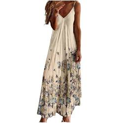 HAOLEI Damen Sommerkleid Elegant Schicke, Günstig Strandkleid Leicht Luftig, Ärmelloses, Ärmelloses Sommerkleid, Freizeitkleid Lockerer Bequem, Sale Clearance Kleid Lässiger Modischer von HAOLEI