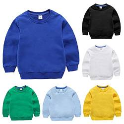 HAOLEI Jungen Sweatshirt Kinder Einfarbig Pullover T-Shirt Langarmshirt für Jungen Langarm Top Sweat Streetwear 92 98 104 110 116 122 von HAOLEI
