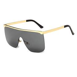 HAOMAO Randlose Metall übergroße quadratische Sonnenbrille für Frauen Männer Uv400 Brillen Shades 04 von HAOMAO