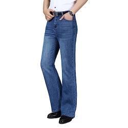 HAORUN Herren Bell Bottom Jeans Slim Fit Ausgestellte Denim Hose 60er 70er Jahre Retro Hose, 1-Blau, 49 von HAORUN