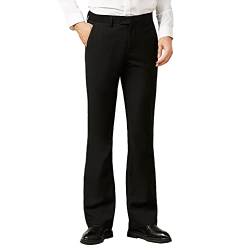 HAORUN Herren Bell Bottom Pants Slim Fit Retro 60er 70er Jahre Ausgestellt formale Kleid Hose, schwarz, 52 von HAORUN