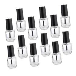 HAPINARY 12St Flasche Nagellack glass bottle nagellack aufbewahrung gel für nägel auslaufsichere Nagelgelflaschen klarer Fingernagellack klarer Nagellack Nagellackhalter von HAPINARY