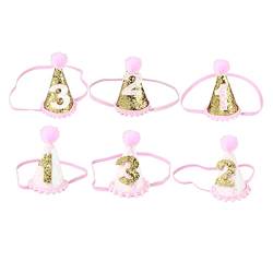 HAPINARY 1stk Ein Geburtstagshut Hut Zum 3. Geburtstag Des Mädchens Partyhut Zum 1. Geburtstag Stirnbänder Für Mädchen 1. Geburtstagsmütze Prinzessin-tiara-hut Gold 3 Geschenk Baby Konisch von HAPINARY