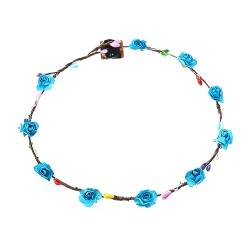 HAPINARY Blumengirlande künstliche Regenbogenblume Blumenkopf Haarschmuck Festival- Rose Stirnband kopfschmuck Tiara Mori Kranz Rattan Kopfbedeckung reisen von HAPINARY