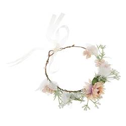 HAPINARY Kranz Stirnband Braut Stirnband Haarband Blumengirlande Haargummi Haarschmuck Strandblumen-Stirnband Blumenkopfschmuck Hochzeit das Foto Fräulein Stoff von HAPINARY