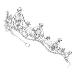 HAPINARY barocke Krone Hochzeitsdekoration Tiara für Kristallstirnbänder für Haargummis Haarband mädchen stirnbänder Hochzeitskopfschmuck Strasssteine Stirnband Metall von HAPINARY