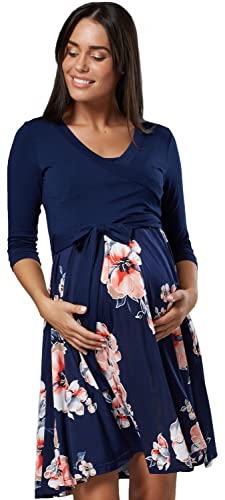 HAPPY MAMA Damen Umstandskleid Stillkleid 3/4 Ärmel 525 (Style 5, 44-46, 2XL) von HAPPY MAMA