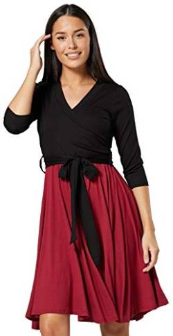 HAPPY MAMA Damen Umstandskleid Stillkleid 3/4 ?rmel 525 (Schwarz & Purpur, 40-42, L) von HAPPY MAMA