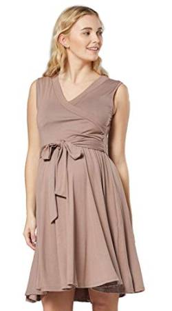 HAPPY MAMA. Damen Umstands Stillkleid Lagendesign V-Ausschnitt Empire-Taille. 078p (Cappuccino, 38, M) von HAPPY MAMA