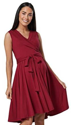 HAPPY MAMA. Damen Umstands Stillkleid Lagendesign V-Ausschnitt Empire-Taille. 078p (Purpur, 40, L) von HAPPY MAMA