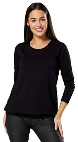 HAPPY MAMA. Damen Umstandsmoden Top Still T-Shirt Lagendesign Lange Ärmel. 005p (Schwarz, 42-44, XL) von HAPPY MAMA