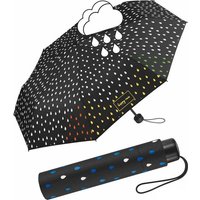 HAPPY RAIN Langregenschirm winziger Damen-Regenschirm mit Handöffner, die weißen Tropfen färben sich bei Nässe bunt von HAPPY RAIN