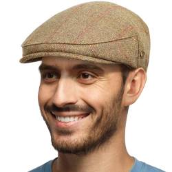 HAPPYPOP 60% Wolle Schirmmütze Herren Schiebermütze Schwarz Driving Cabbie Jagd Flatcap Newsboy Cap von HAPPYPOP