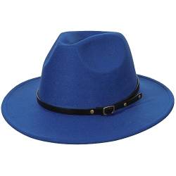 HAPPYPOP Fedora Hut Damen Winter Schwarzer Hut Damen Mode Elegant Breiter Krempe Filzhut für Fasching Party Shootings Oktoberfest Bar Festivitäten von HAPPYPOP