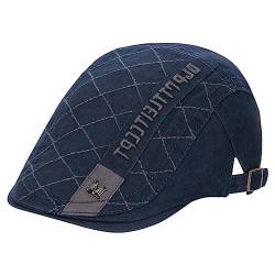 HAPPYPOP Schirmmütze Herren Schiebermütze Schwarz Driving Cabbie Jagd Flatcap Newsboy Cap von HAPPYPOP