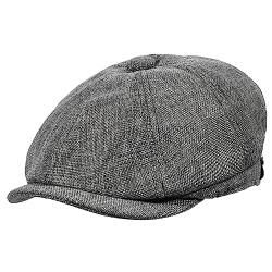 HAPPYPOP Schirmmütze Herren Schiebermütze Schwarz Driving Cabbie Jagd Flatcap Newsboy Cap von HAPPYPOP