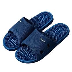 Massage Hausschuhe Herren Acupressur Reflexologie Sommerhaus Hausschuhe für Frauen, Pantoffeln Damen Offene Toe Pvc Partikel Badezimmer Dusche Spa Sandalen Schuhe (Color : Blauw, Size : 42/43EU) von HAQMG